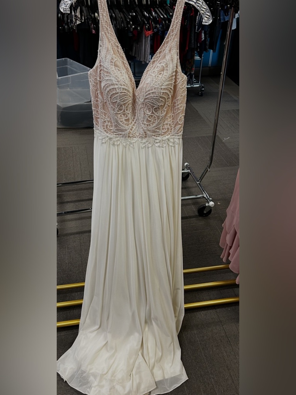 Madison James Ivory Lace Bodice Dress